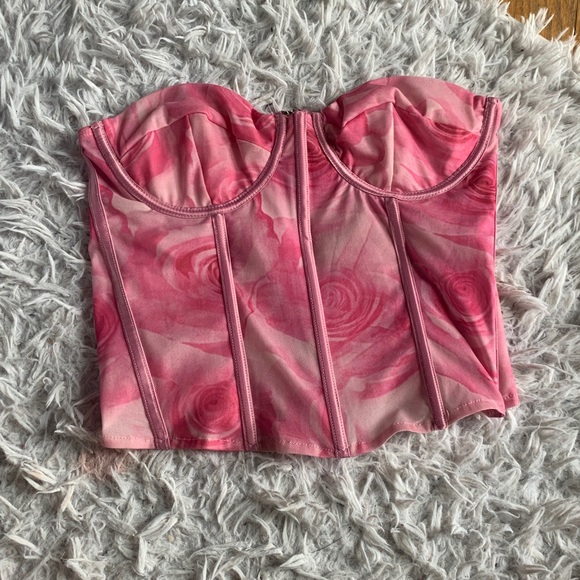 Edikted Floral Pink Corset Top (only worn once) - Picture 2 of 6